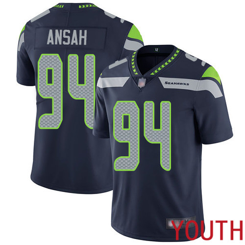 Seattle Seahawks Limited Navy Blue Youth Ezekiel Ansah Home Jersey NFL Football #94 Vapor Untouchable